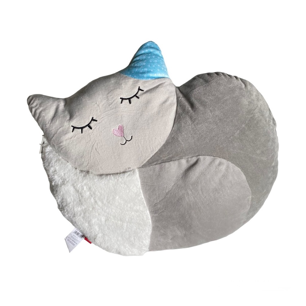 HOME & YOU NWT Decorative ‘Cat’ Accent Pillow, Grey/White